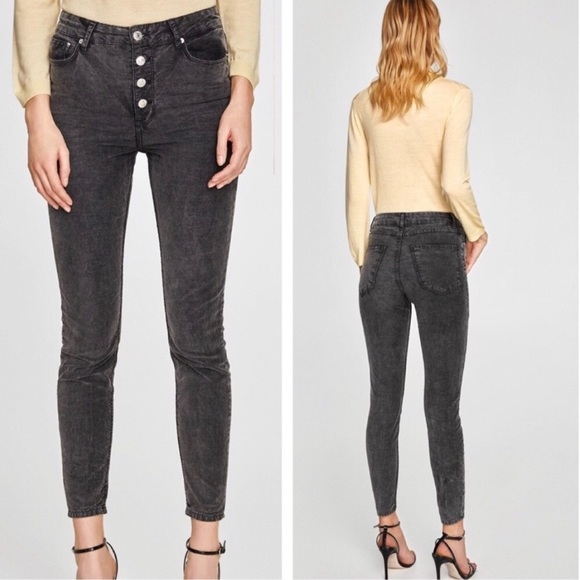 zara button fly jeans